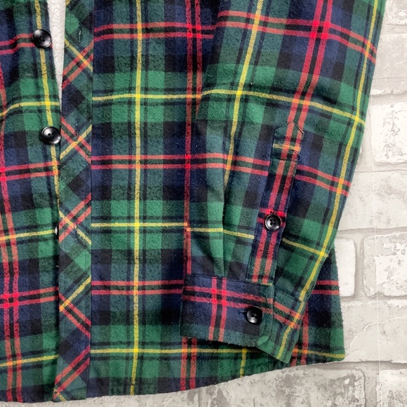 Rue Saint Patrick Sherpa Lined Overshirt Green/Red/Yellow - Picture 4 of 11